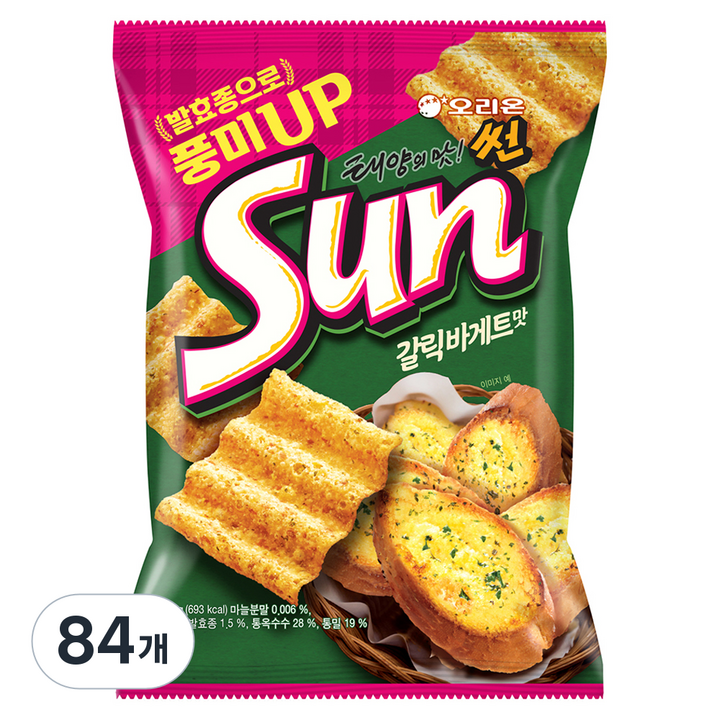 오리온 태양의 맛! 썬 갈릭바게트맛, 135g, 84개