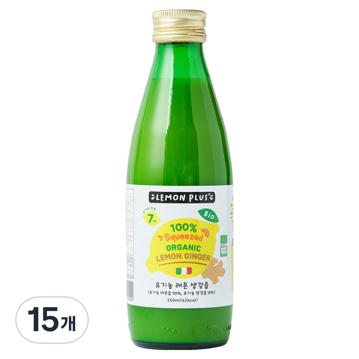 레몬플러스 유기농 레몬플러스 레몬 생강즙, 15개, 250ml