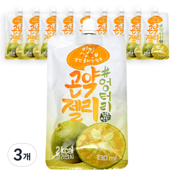 젊은약초 엉터리 곤약젤리 깔라만시, 1.3L, 3개