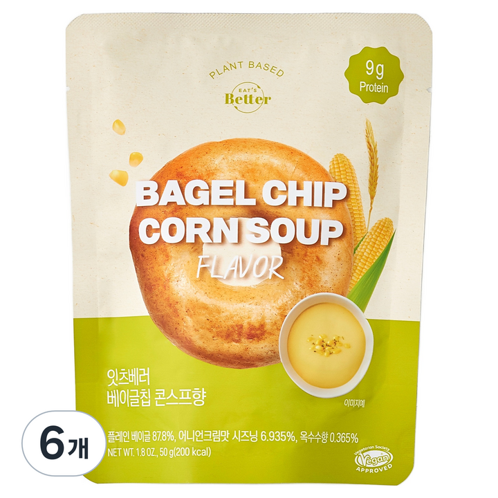 잇츠베러 베이글칩 콘스프향, 50g, 6개