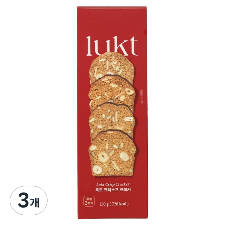 룩트 단백질 프로틴 우리밀통밀 크리스프 크래커, 150g, 3개