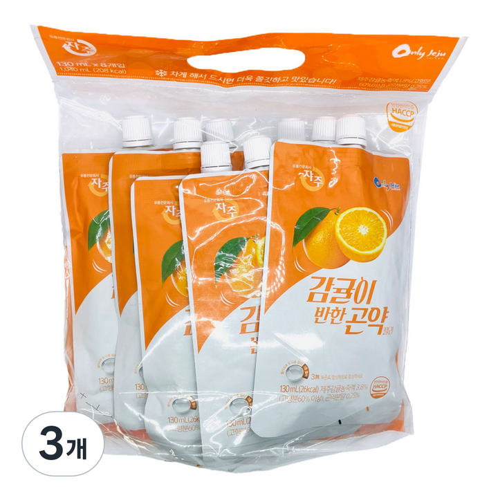 자주 제주 감귤이 반한 곤약젤리 8p, 130ml, 24개