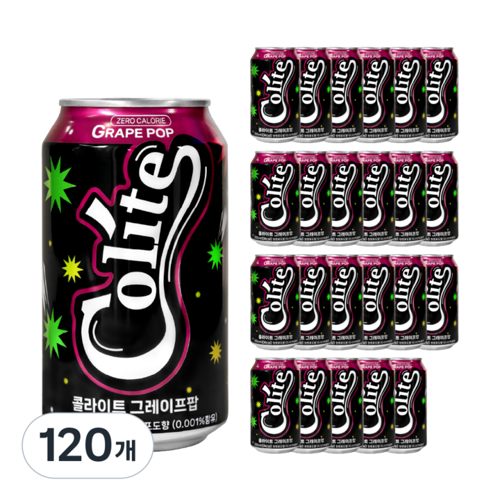 콜라이트 그레이프팝 제로콜라, 355ml, 120개