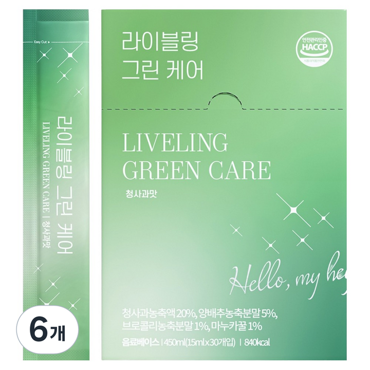 라이블링 그린 케어 30p, 450ml, 6개