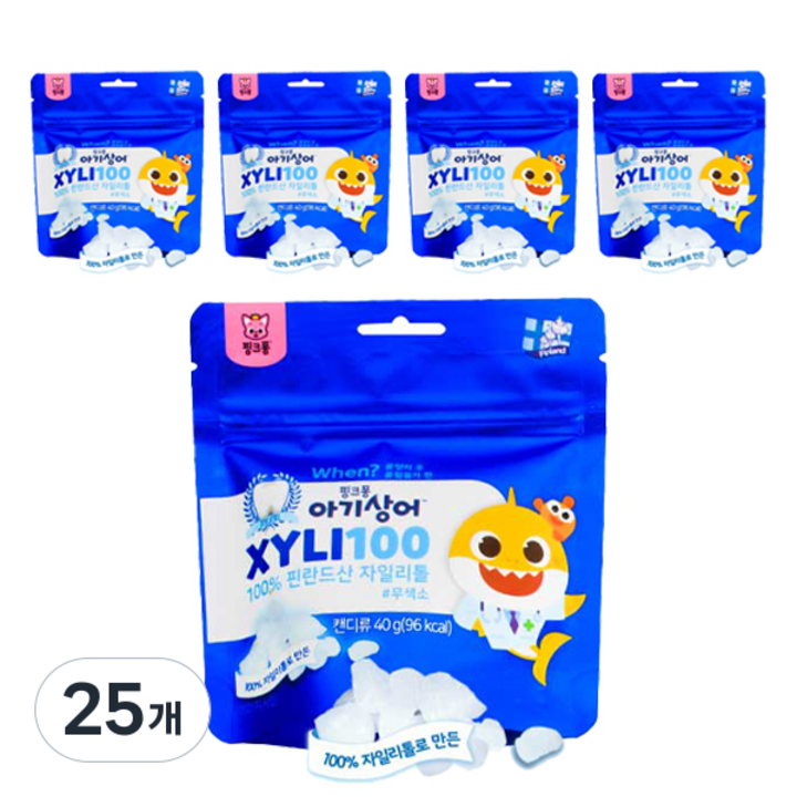 핑크퐁 아기상어 자일리100 캔디, 40g, 25개