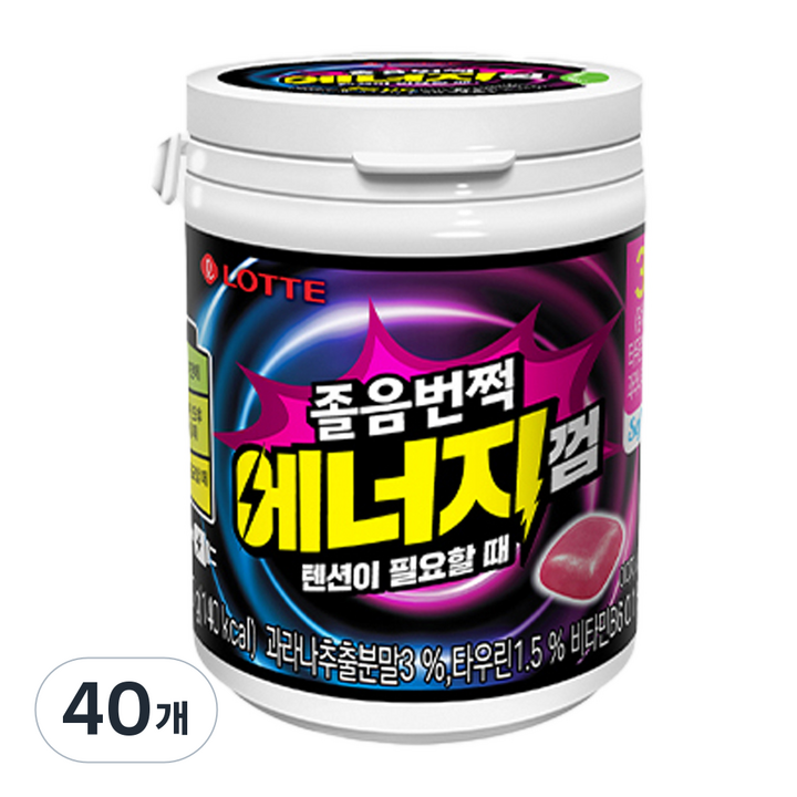 롯데웰푸드 졸음번쩍 에너지껌, 87g, 40개
