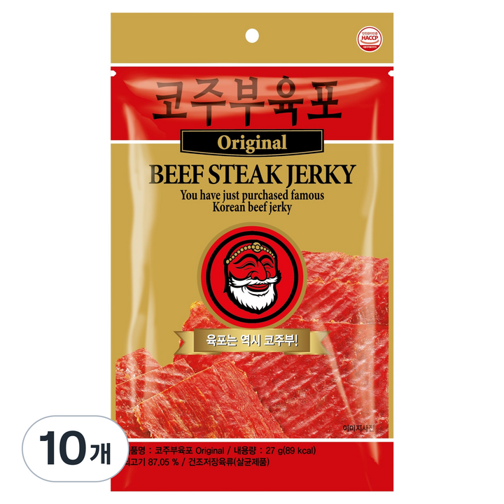 코주부 육포 Original, 27g, 10개