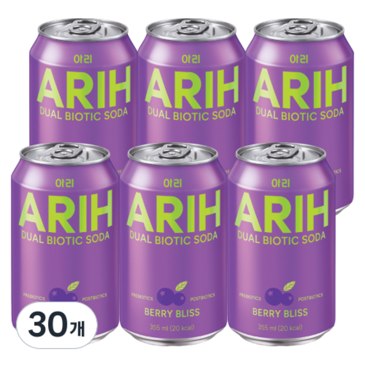 아리 듀얼바이오틱 소다 베리블리스, 30개, 355ml