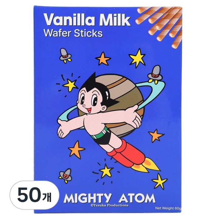 글로리아비스코 아톰 바닐라밀크맛 와퍼스틱 10p, 60g, 50개