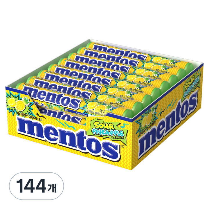 멘토스 사워 파인애플 캔디, 144개, 37.5g