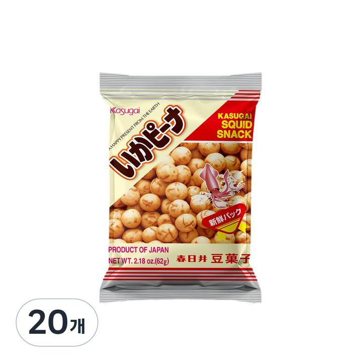 카수가이 이카 피넛 과자, 62g, 20개