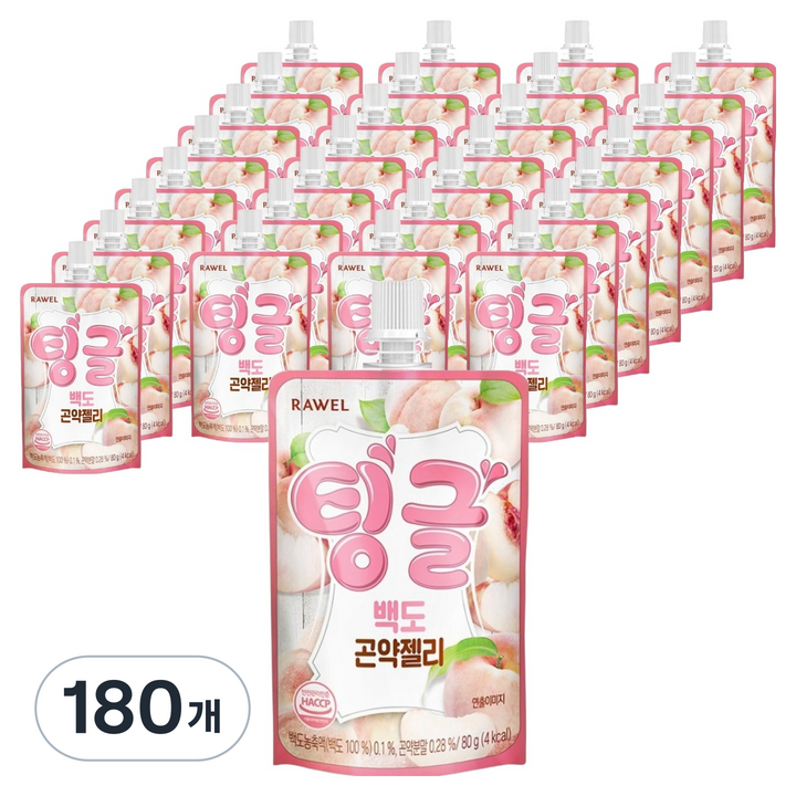 팅글 로엘 곤약젤리 백도맛, 180개, 80g