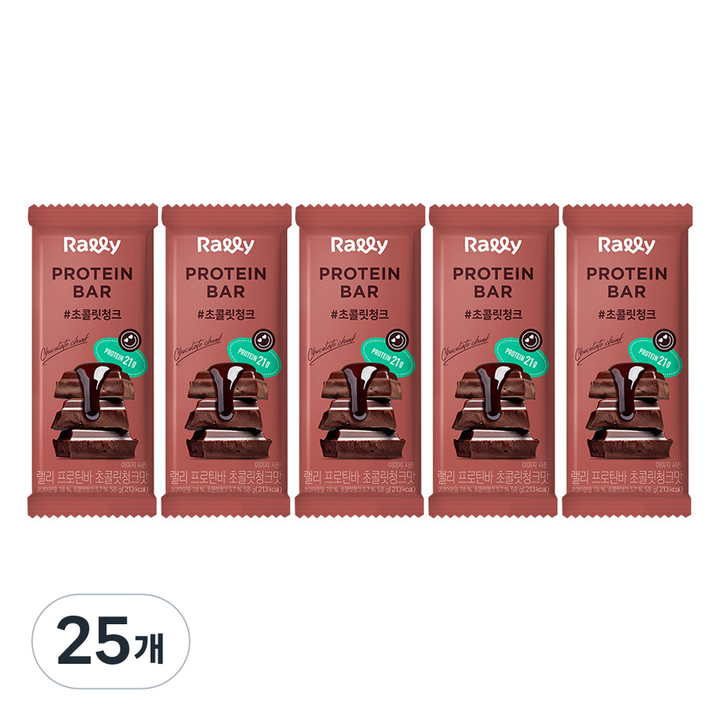 Rally 프로틴바 초콜릿청크맛, 58g, 25개