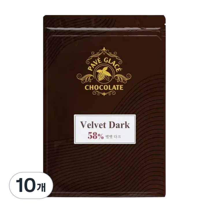 파베글라스 벨벳 다크 58% 커버춰 리얼 초콜릿, 10개, 400g