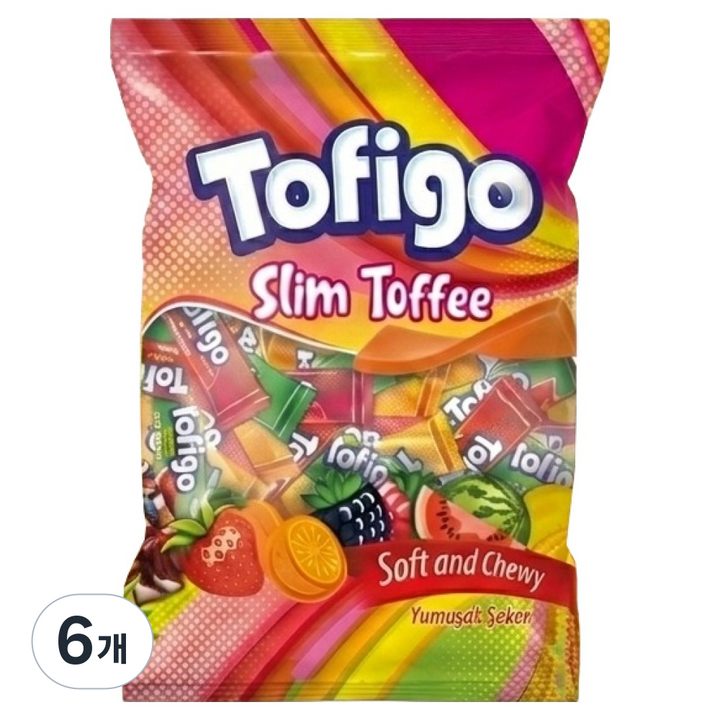 SARVAN 토피고 슬림 소프트 츄잉캔디, 80g, 6개