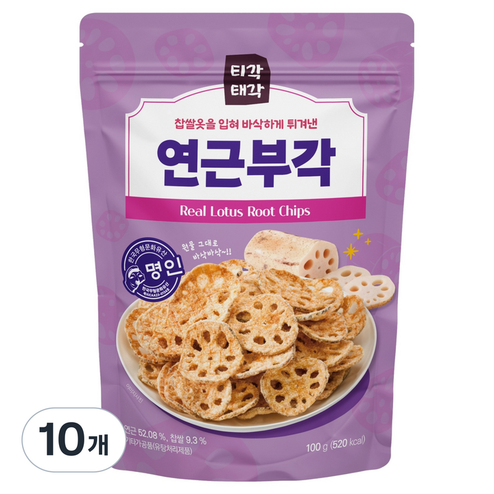 티각태각 연근 부각, 100g, 10개