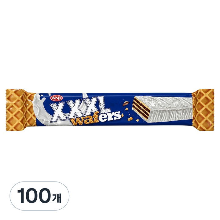 애니 엑스엑스엑스엘 화이트 컴파운드 초콜릿 웨이퍼, 100개, 65g