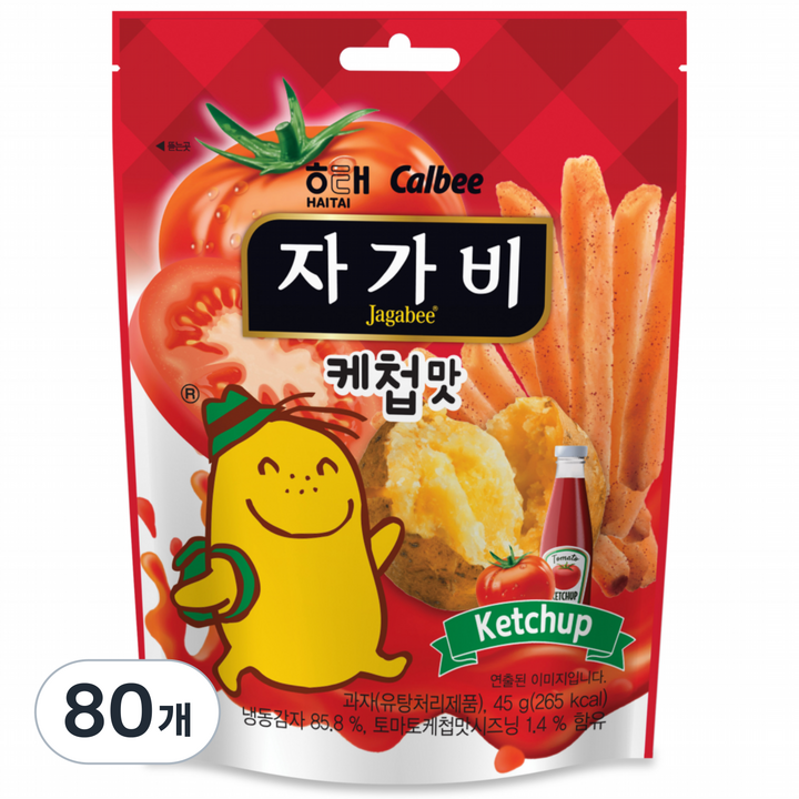 자가비 해태제과 케첩맛, 45g, 80개
