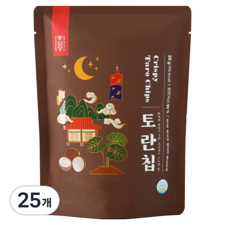 풍심당 토란칩 과자간식, 25개, 25g