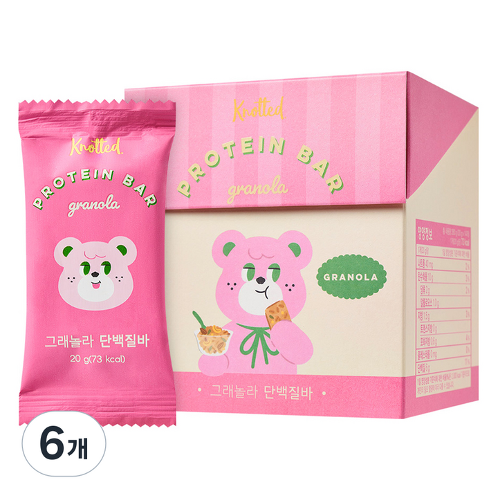 네추럴라이즈 노티드 그래놀라 단백질바 14p, 280g, 6개