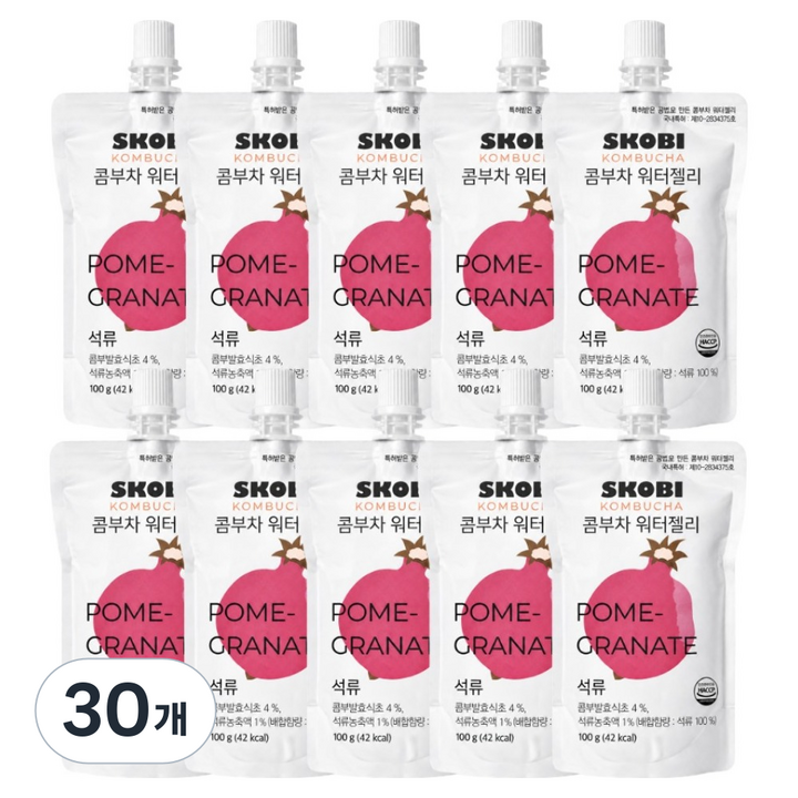 생생초 콤부차 워터젤리 석류, 100g, 30개