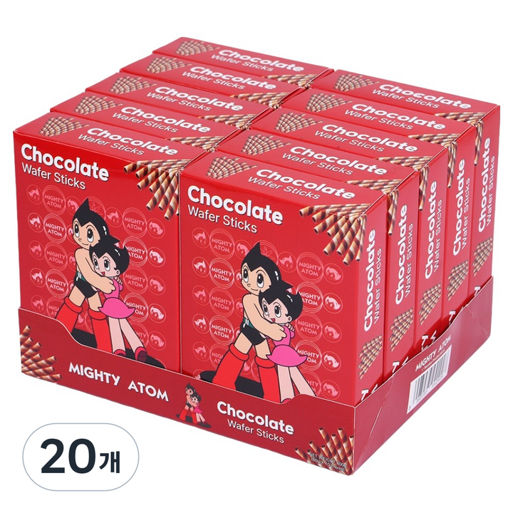 글로리아비스코 아톰 초콜릿맛 와퍼스틱, 60g, 20개