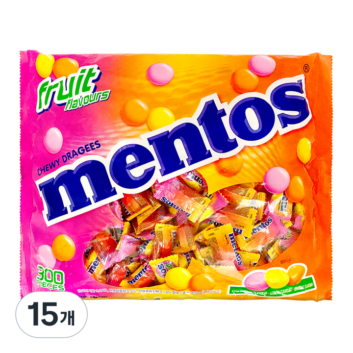 멘토스 대용량 푸르티 츄잉캔디, 810g, 15개