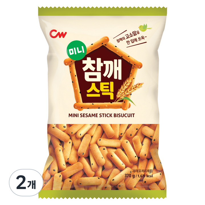 청우식품 미니 참깨스틱, 370g, 2개