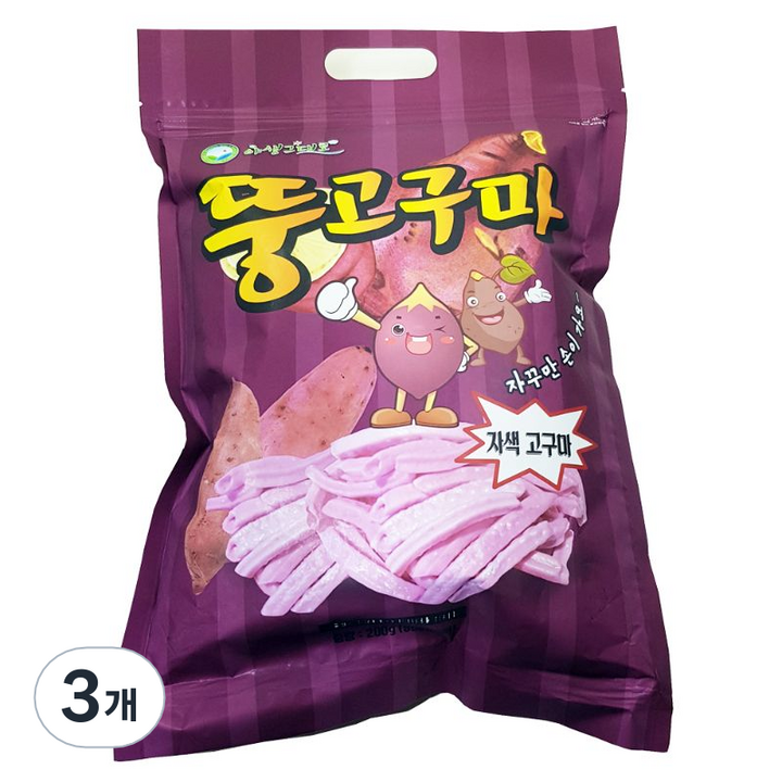 야생그대로 뚱고구마 스낵, 200g, 3개