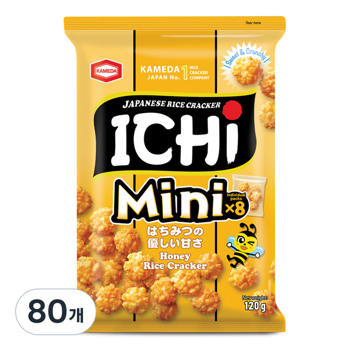 카메다 이치 쌀과자 미니 허니, 120g, 80개