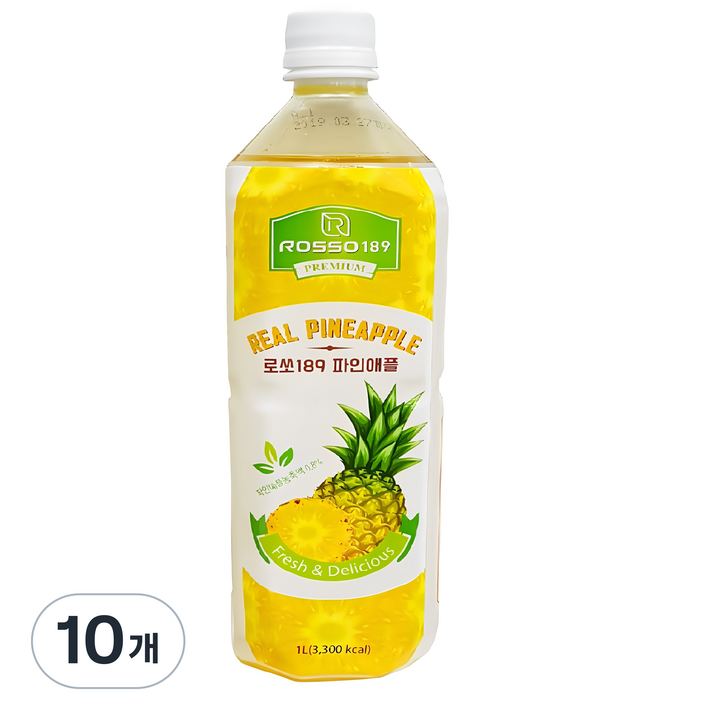 로쏘189 파인애플 음료베이스, 1L, 10개