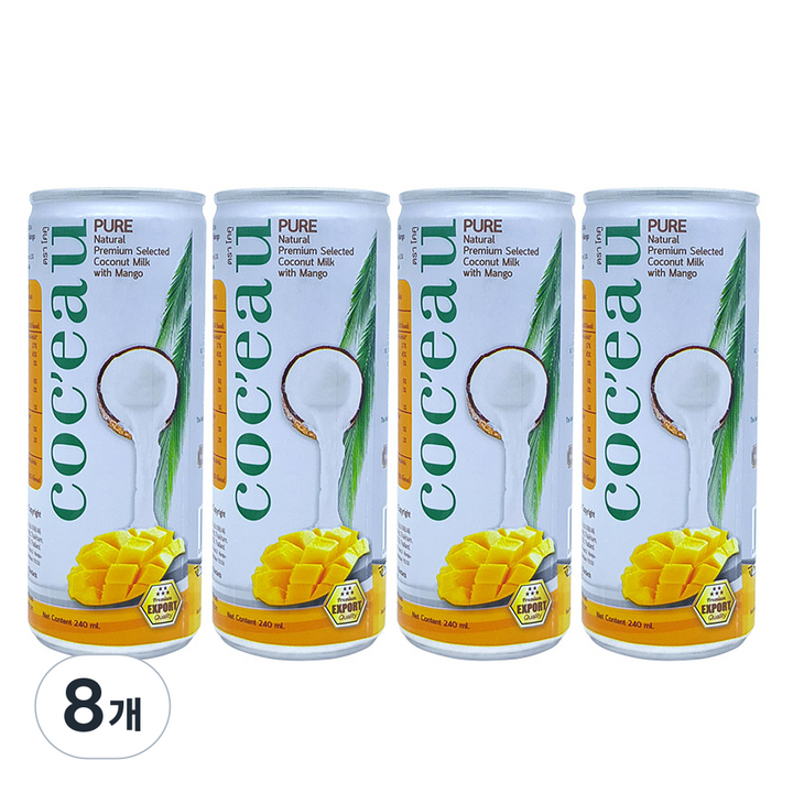프리마베버리지 코쿠 코코넛밀크 드링크 망고, 240ml, 8개