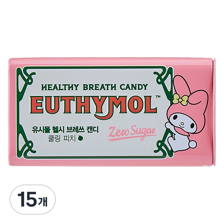 유시몰 헬시브레쓰 무설탕 자일리톨 캔디 쿨링피치, 34g, 15개
