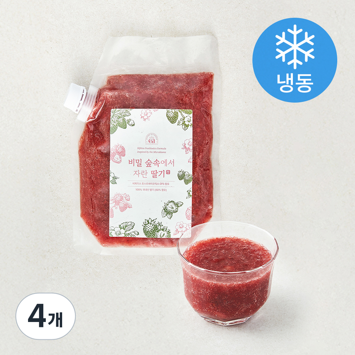 아디즈 비밀 숲속에서 자란 딸기청 (냉동), 1kg, 4개