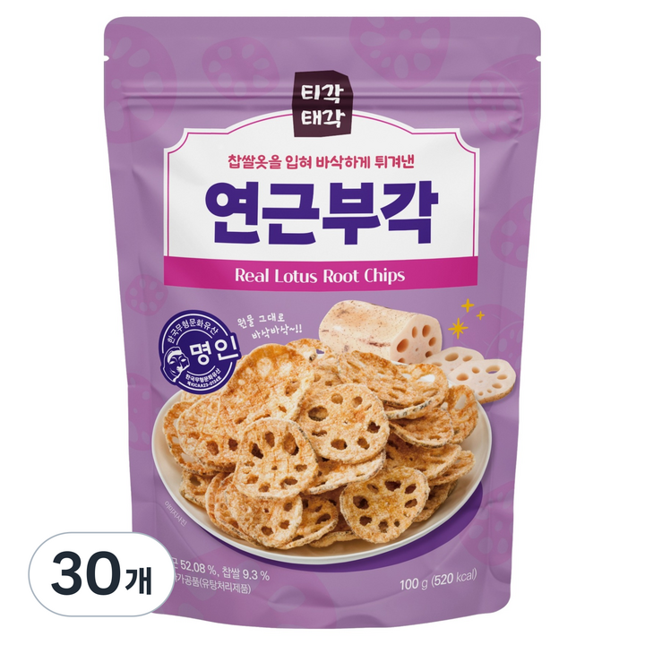 티각태각 연근 부각, 100g, 30개