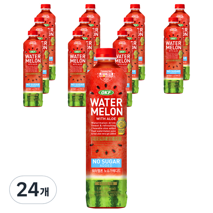 오케이에프 워터멜론 노슈가 에디드, 1.5L, 24개