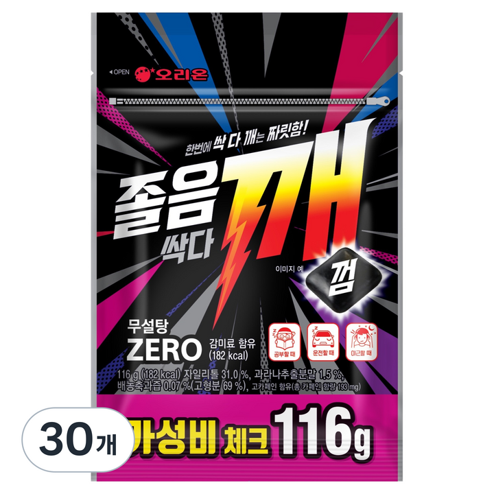 오리온 졸음싹다깨껌 리필, 116g, 30개