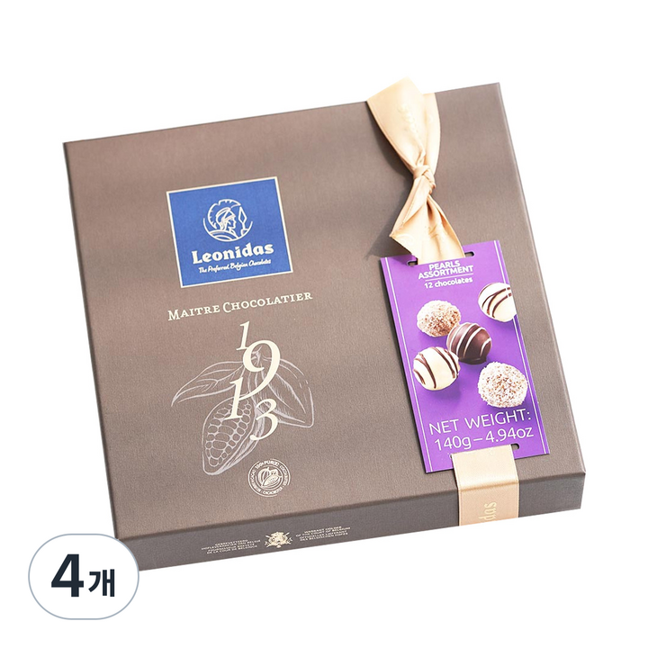 레오니다스 펄 어쏘트먼트 초콜릿, 140g, 4개