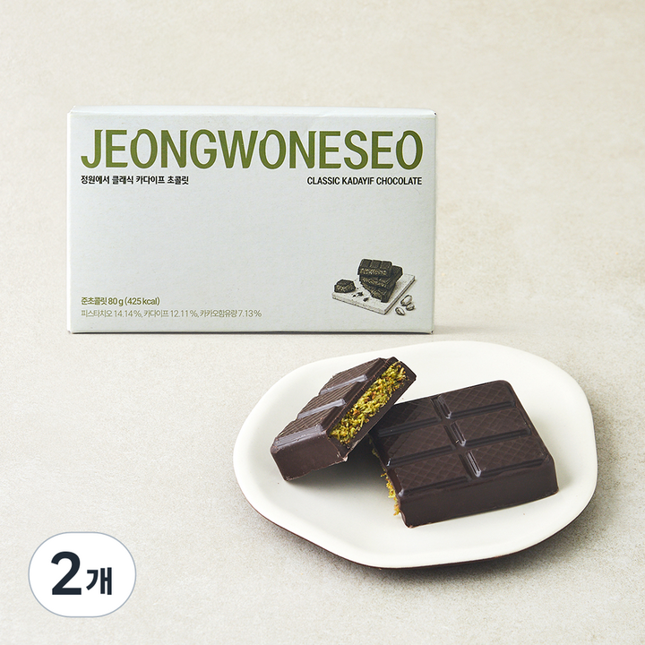 정원에서 클래식 카다이프 초콜릿, 80g, 2개