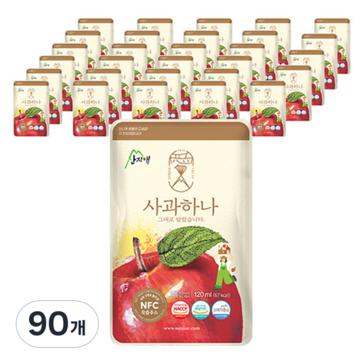 산지애 사과주스, 120ml, 90개