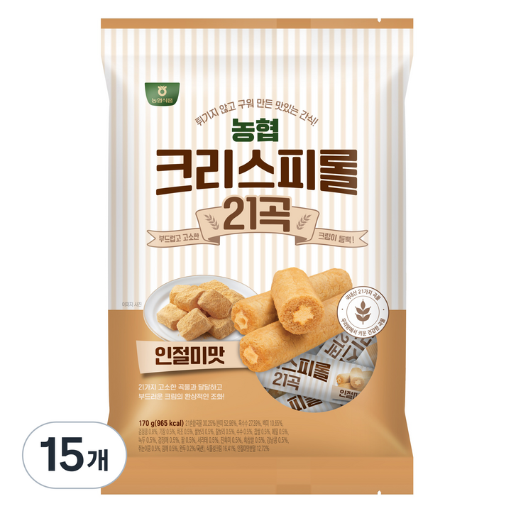 농협식품 크리스피롤 21곡 인절미맛, 170g, 15개