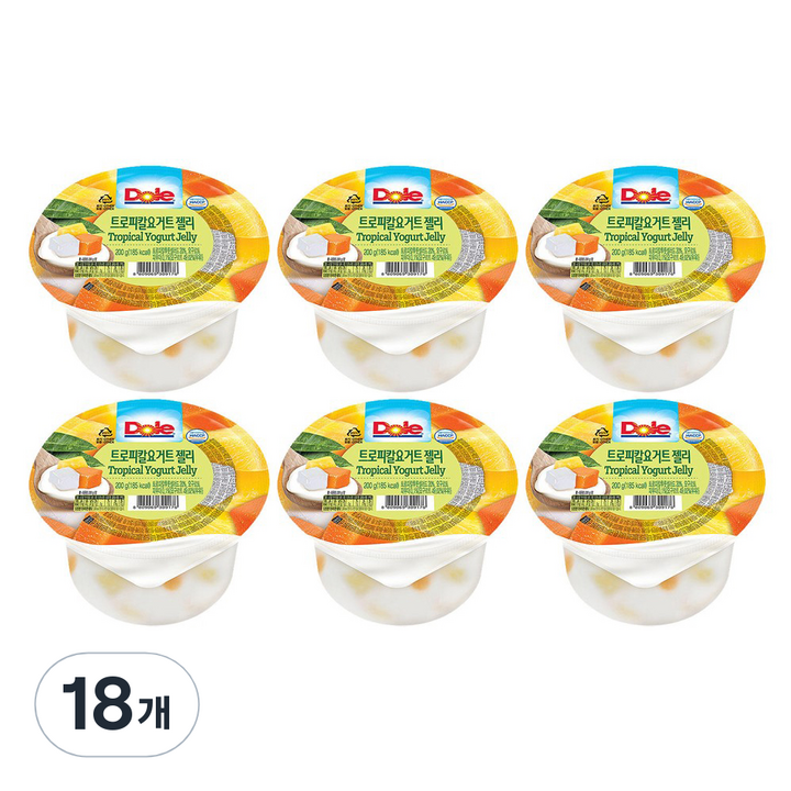 돌 트로피컬요거트 컵젤리 1개입, 200g, 18개