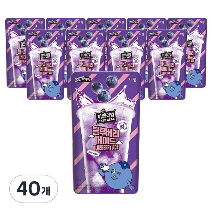 까페리얼 블루베리 에이드, 230ml, 40개