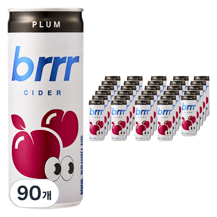 부르르 제로사이다 자두, 250ml, 90개