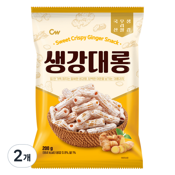 청우식품 생강대롱, 200g, 2개