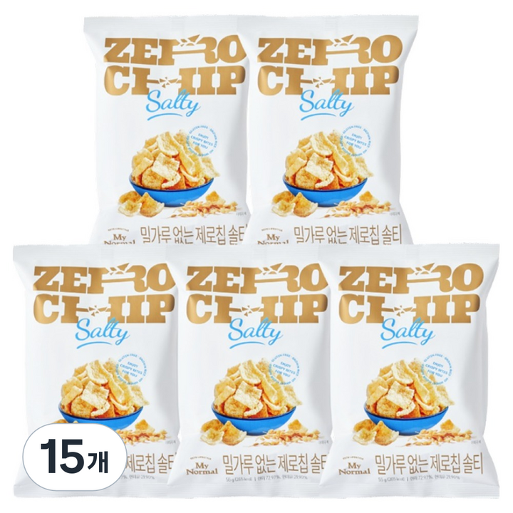 마이노멀 밀가루 없는 제로칩 솔티, 15개, 55g