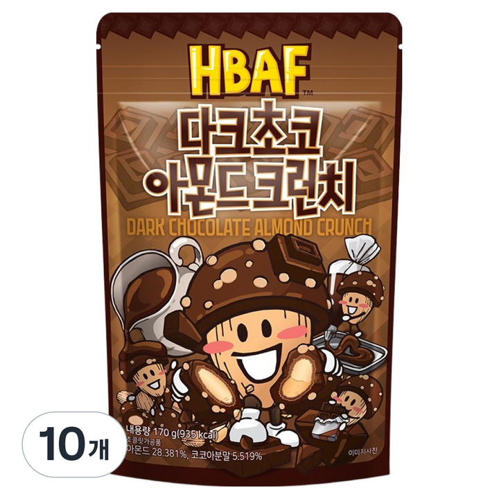 바프 다크초코 아몬드 크런치, 10개, 170g