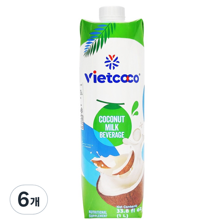 비엣코코 코코넛밀크 드링크, 6개, 1L