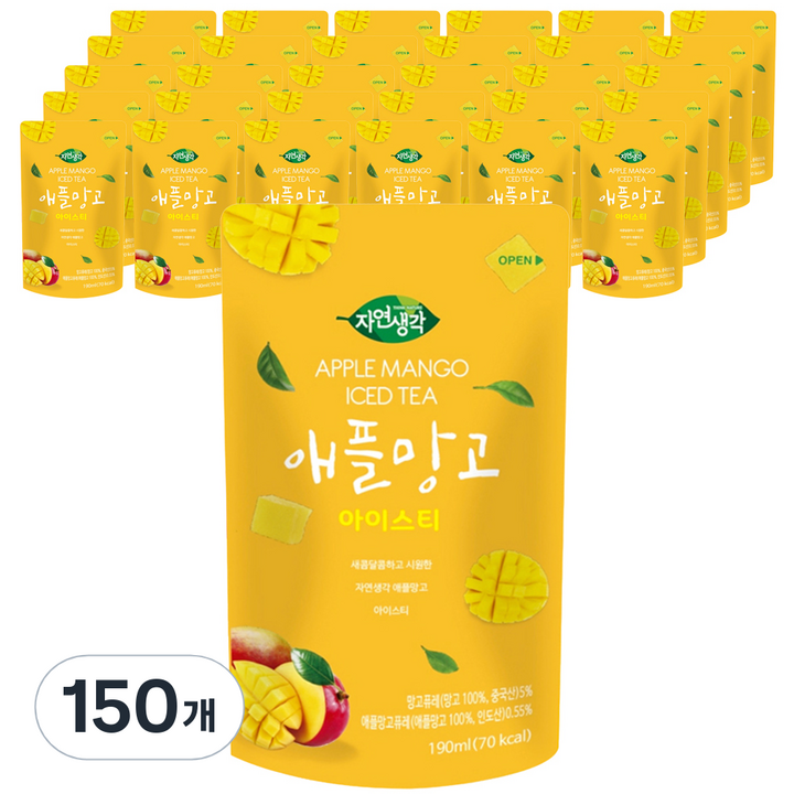 자연생각 애플망고 아이스티, 190ml, 150개