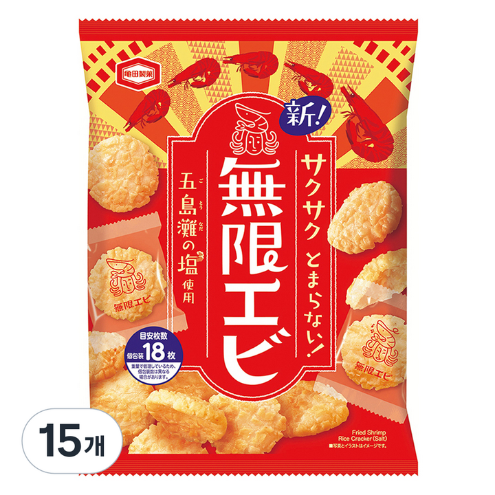 카메다 무겐에비 새우 스낵, 73g, 15개
